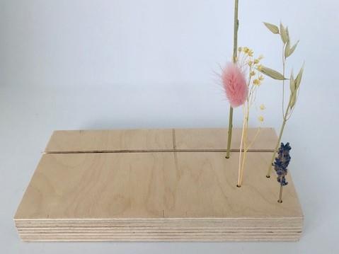 Houten plankje met droogbloemen decoratie - CoopSaam Essen